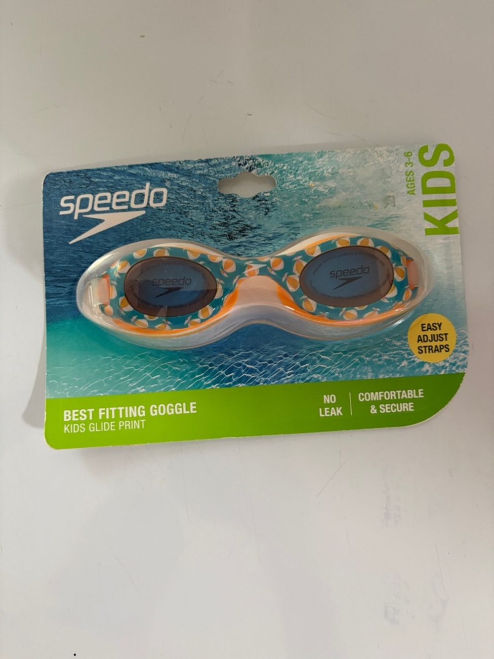 Speedo Kids Swim Goggles - Teal, Orange, White